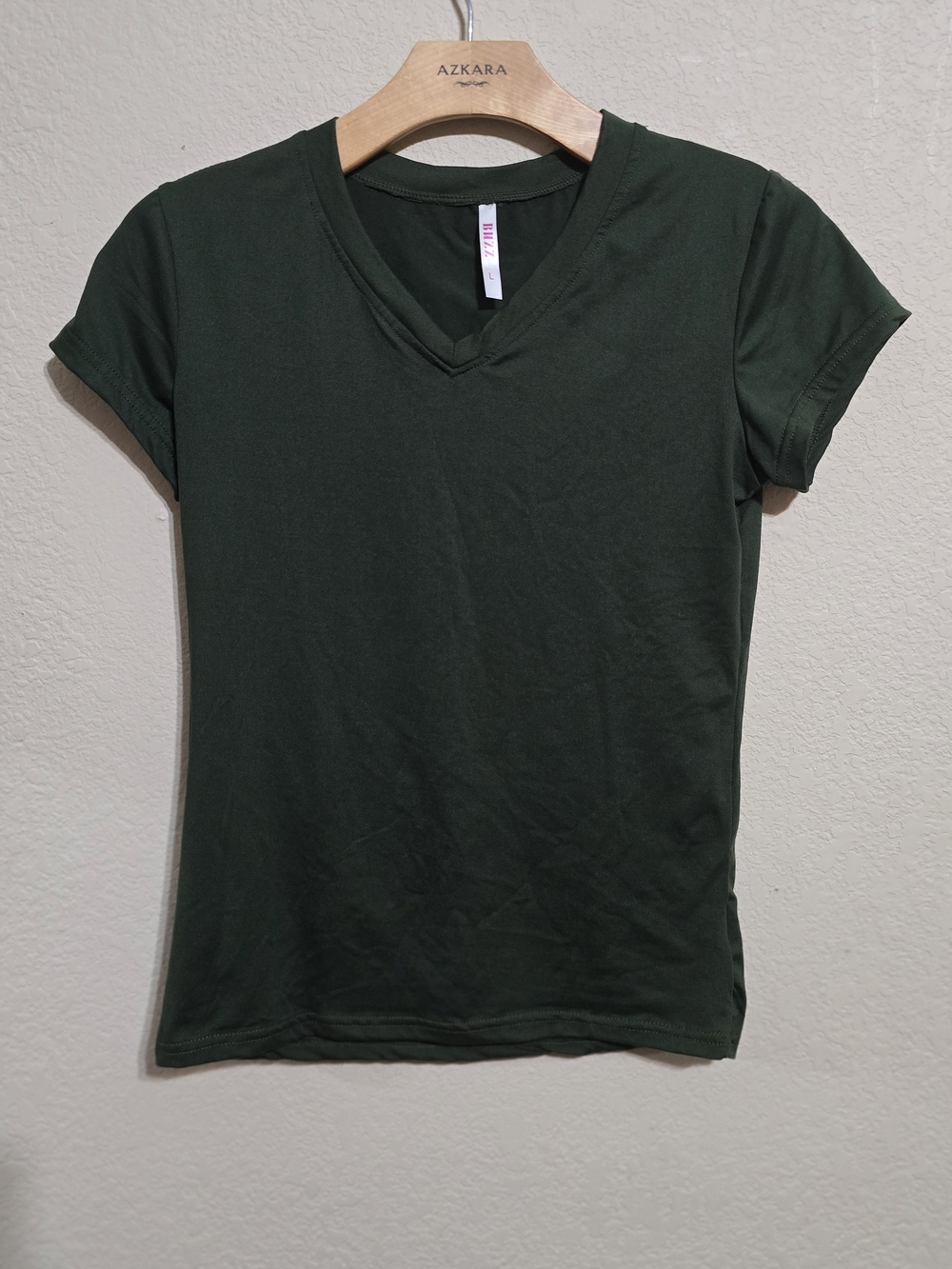 Women's Dark Green V-Neck Tee